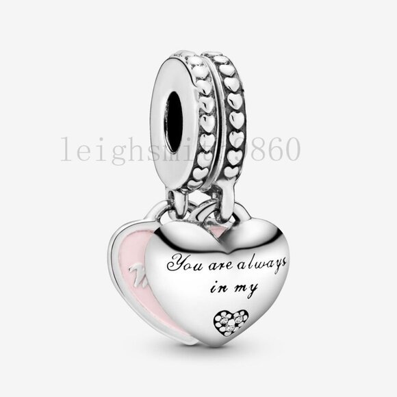 Pandora Mother & Daughter Hearts Dangle Charm - Picture 1 of 6